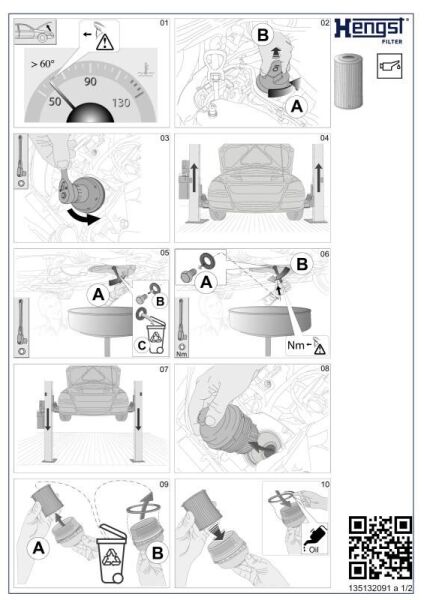 Bmw E36 M50 Yağ Filtresi | HENGST E110H D24