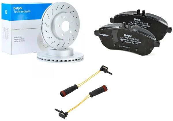 Mercedes W204 Ön Fren Seti Delikli Ön Disk-Ön Balata-Ön Balata Fişi | DELPHİ