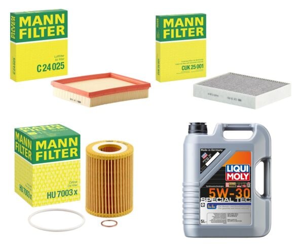 Bmw F30 N13 Yağ Bakım Seti MANN Filtre 10 Bin Bakım Kiti Special Tec LL 5W30 5 Litre