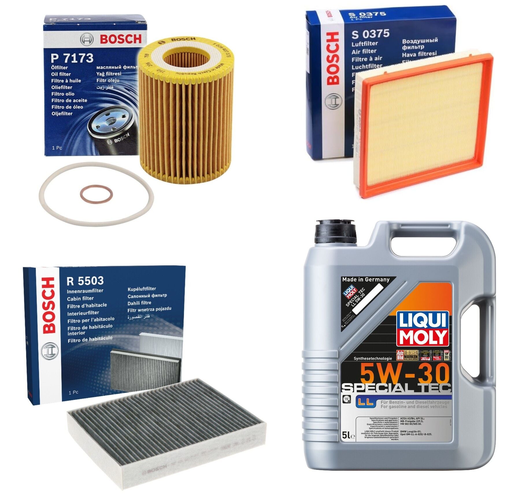 Bmw F30 N13 Yağ Bakım Seti BOSCH Filtre 10 Bin Bakım Kiti Special Tec LL 5W30 5 Litre