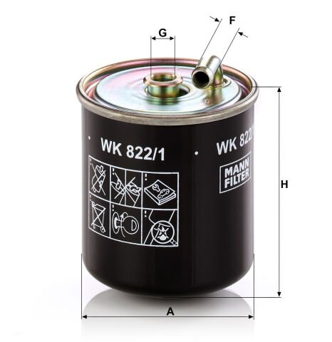 Mercedes M Serisi W163 1997-2005 ML 270 CDI OM612 Yakıt Filtresi | MANN WK822/1