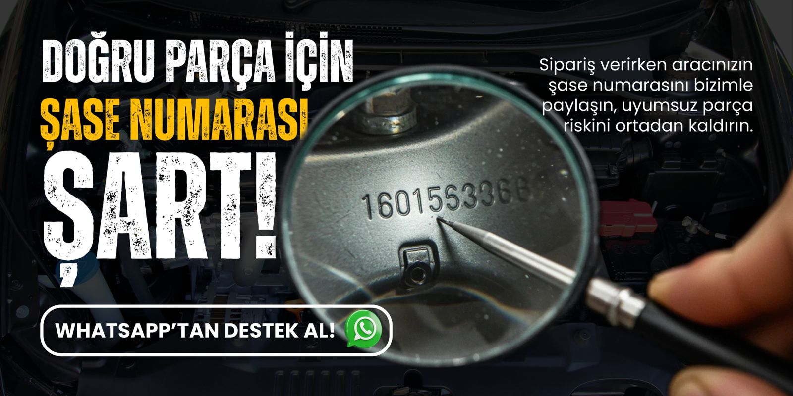 Şase numarasından ürün kontrolü için tıklayın.