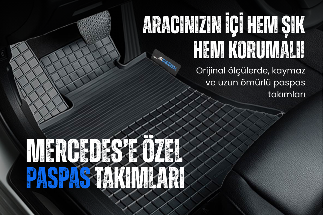 Mercedes-Benz Paspaslarımız stoklarda. Koku yapmaz orjinal kesim alman malı. Kapıda ödeme, taksitli satış imkanı.