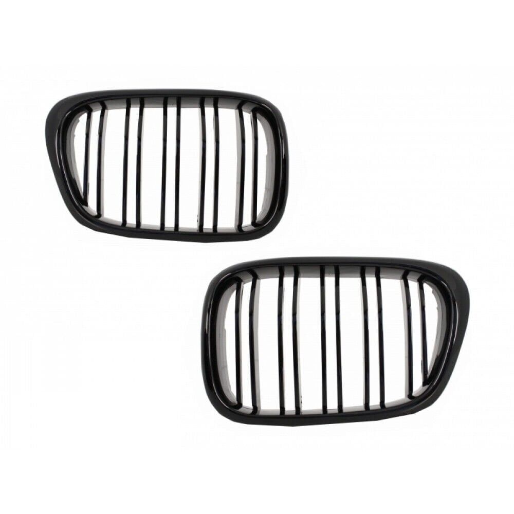 BMW E39 Piano Black Double Slat Grille Set