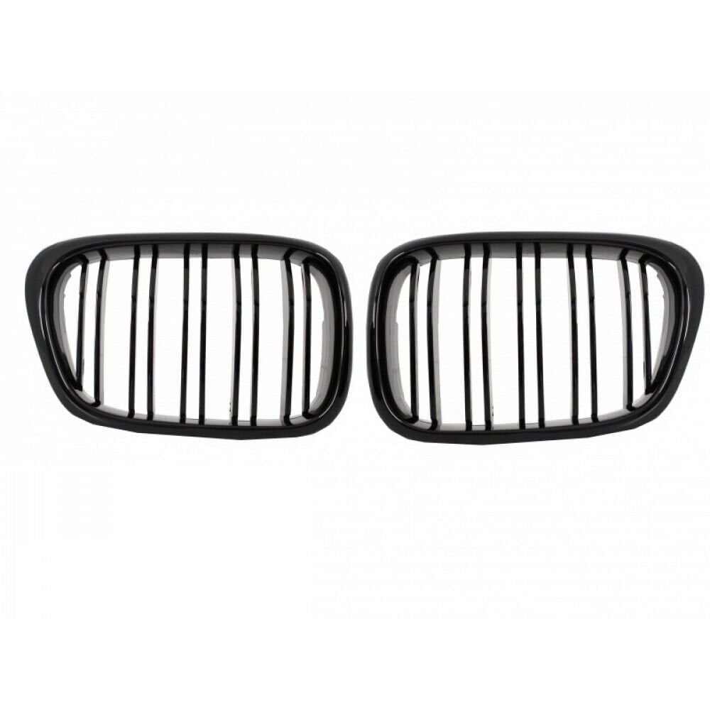 BMW E39 Piano Black Double Slat Grille Set