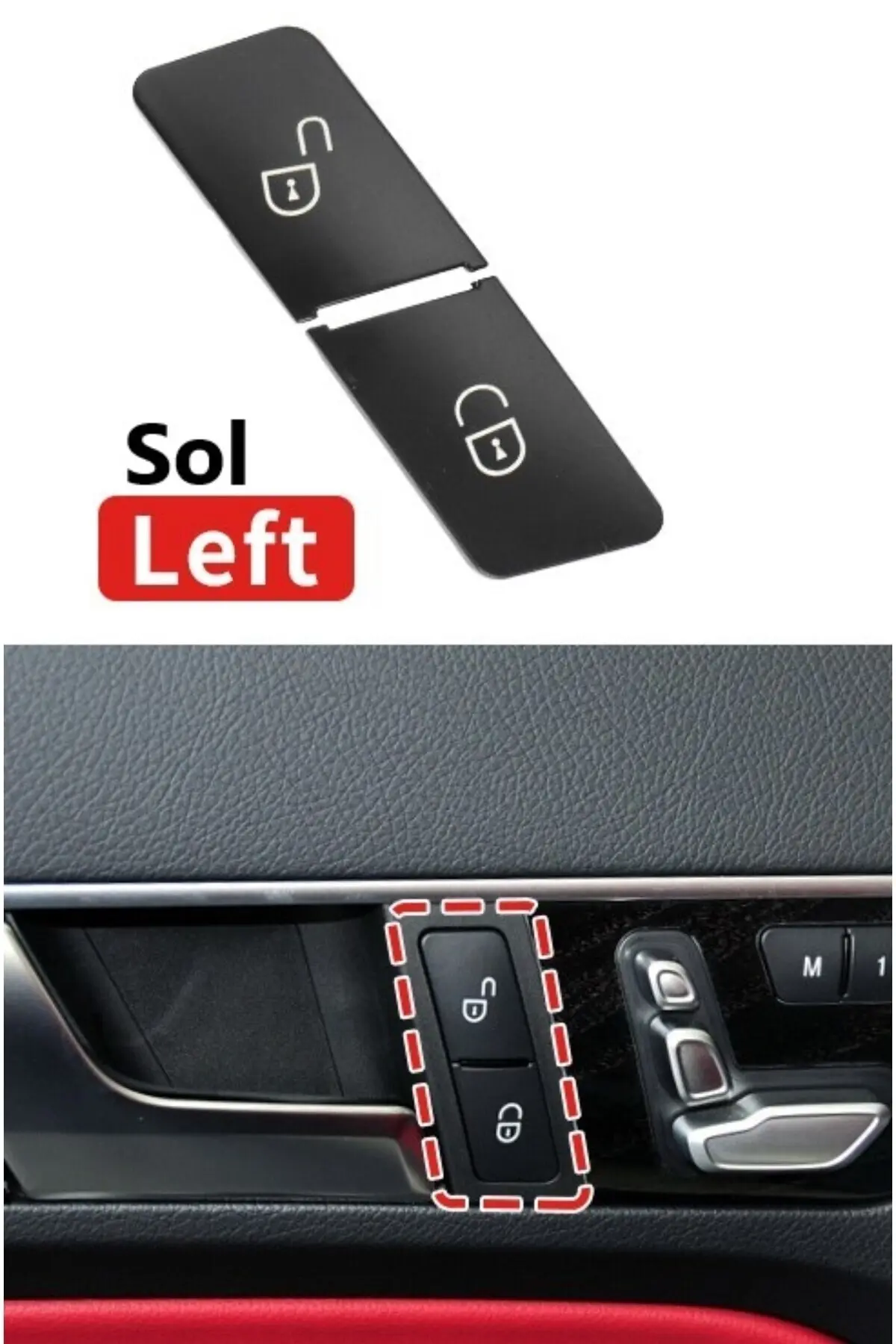Mercedes C-Class W204 Left Door Lock Button Plastic
