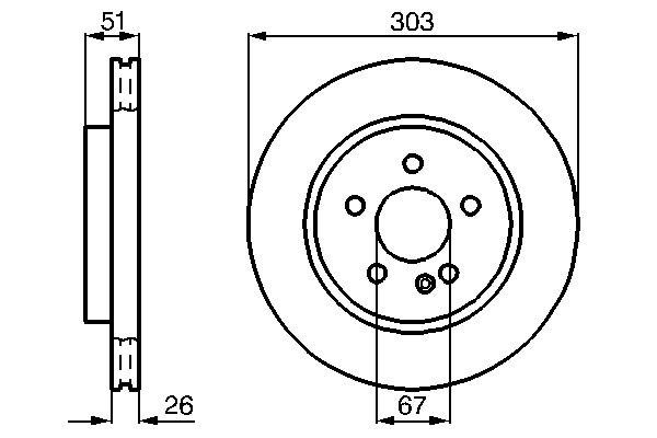 Mercedes W163 ML Fren Diski Ön | BOSCH 0986478468