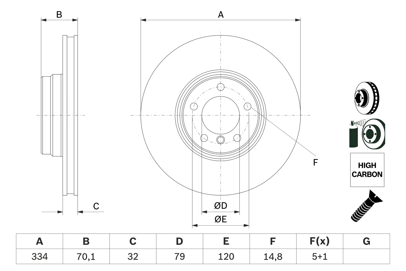 BMW E38 750i,iL Fren Diski Ön | BOSCH 0986478623