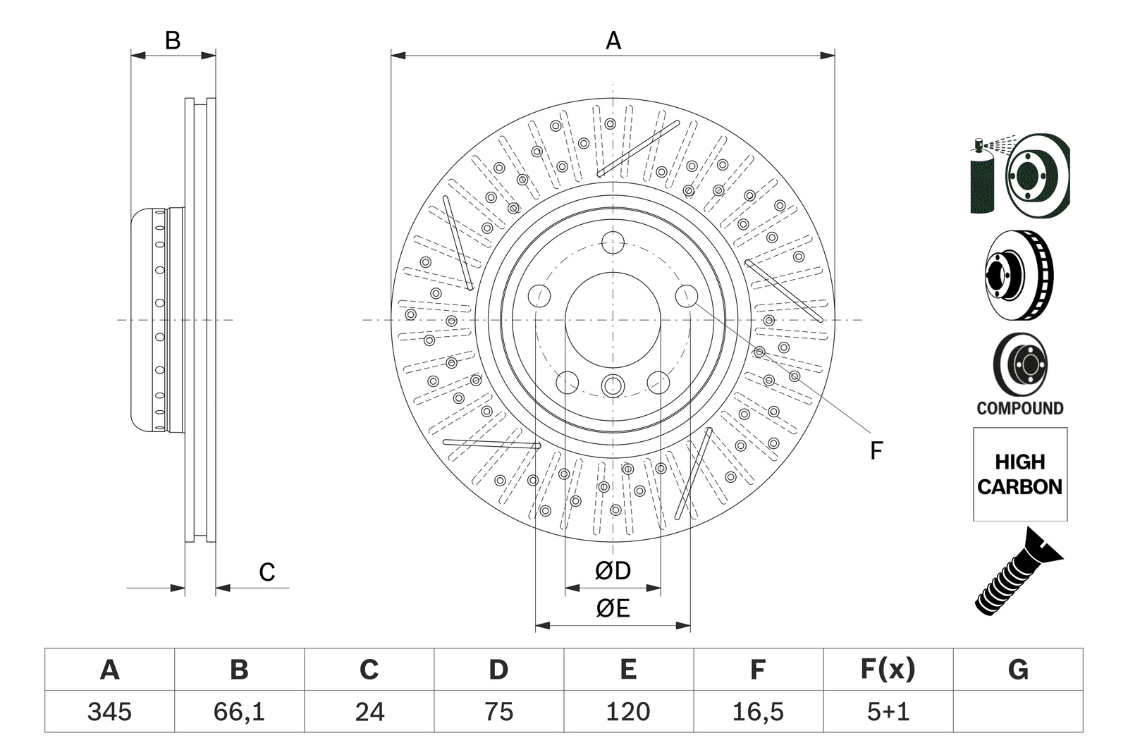 BMW F36 418d Fren Diski Arka | BOSCH 0986479E05