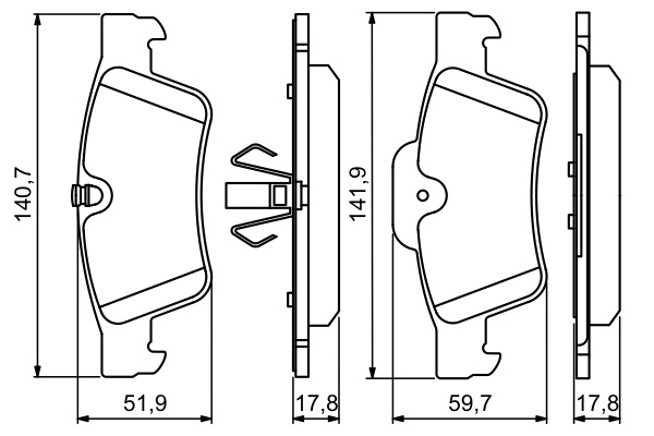 Mercedes W164 ML 450CDI Fren Balatası Arka | BOSCH 0986494256
