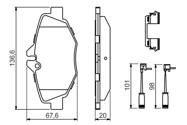 Mercedes W211 E 230 2.5 Fren Balatası Ön | BOSCH 0986494647