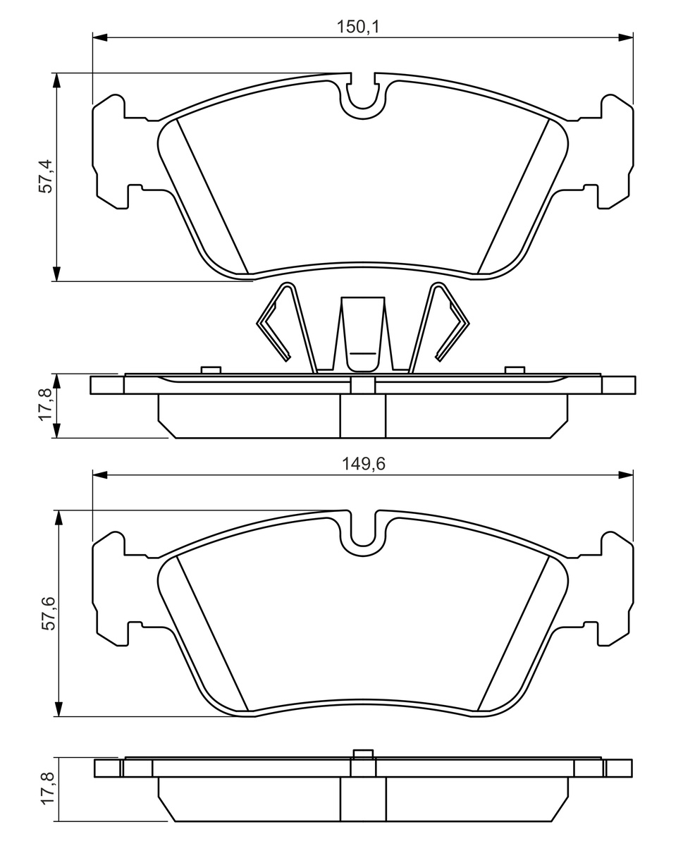 BMW E90 318d Fren Balatası Ön | BOSCH 0986495276