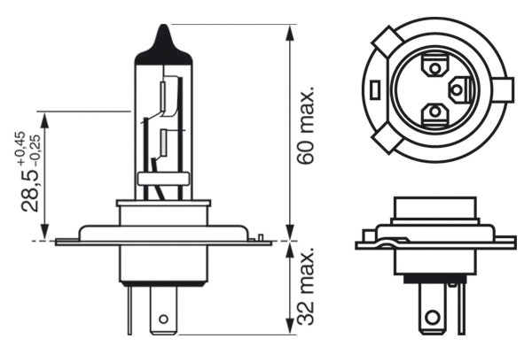 Mercedes W124 E Serisi Kısa Huzmeli Far Ampulü | BOSCH 1987302045
