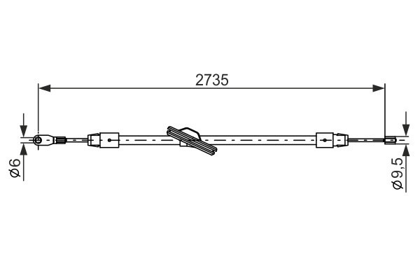 Mercedes W209 CLK 320 Fren Kablosu | BOSCH 1987477845