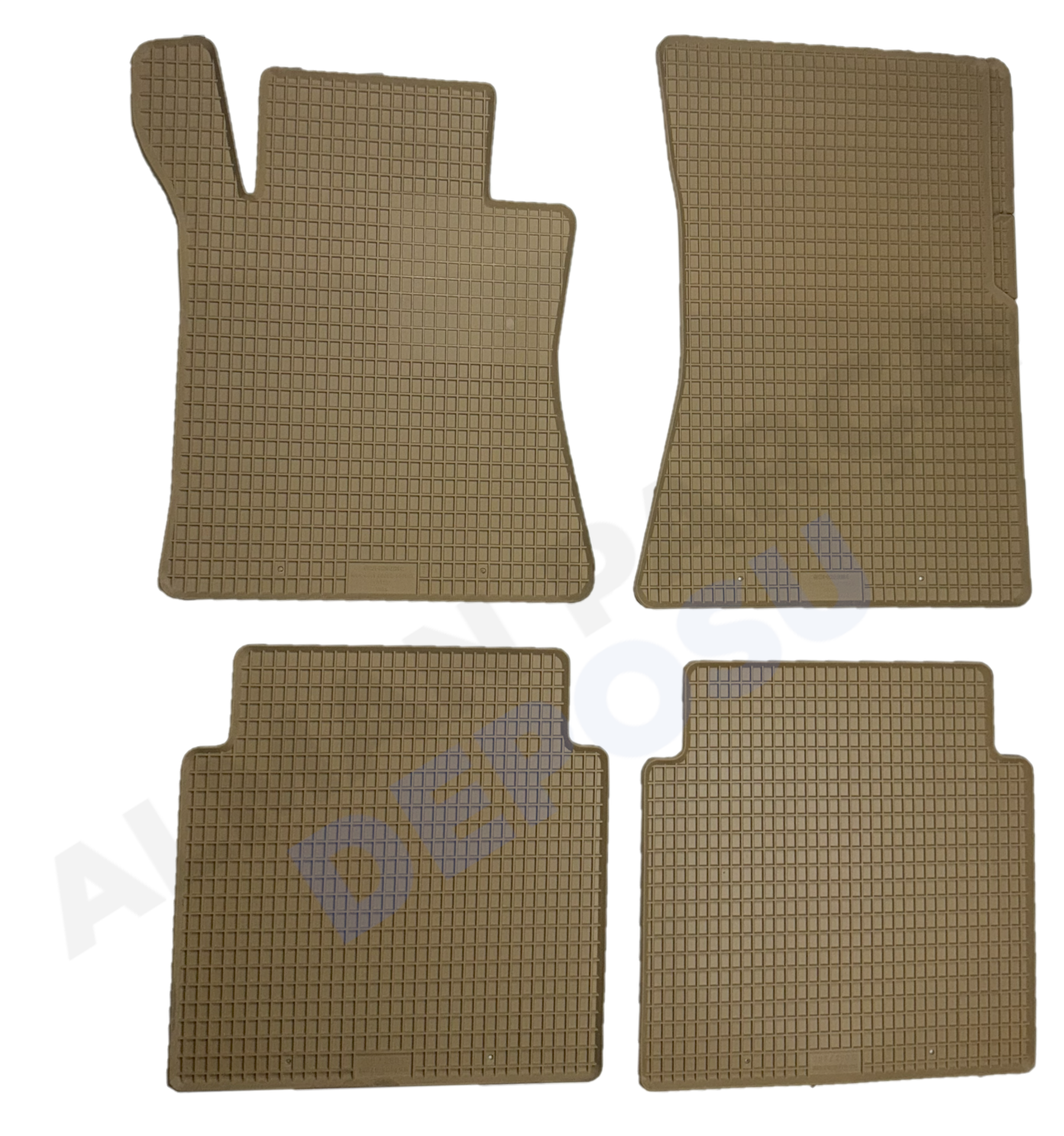 Mercedes W126 Rubber Floor Mat Beige Odorless Original Custom-Cut Schönek