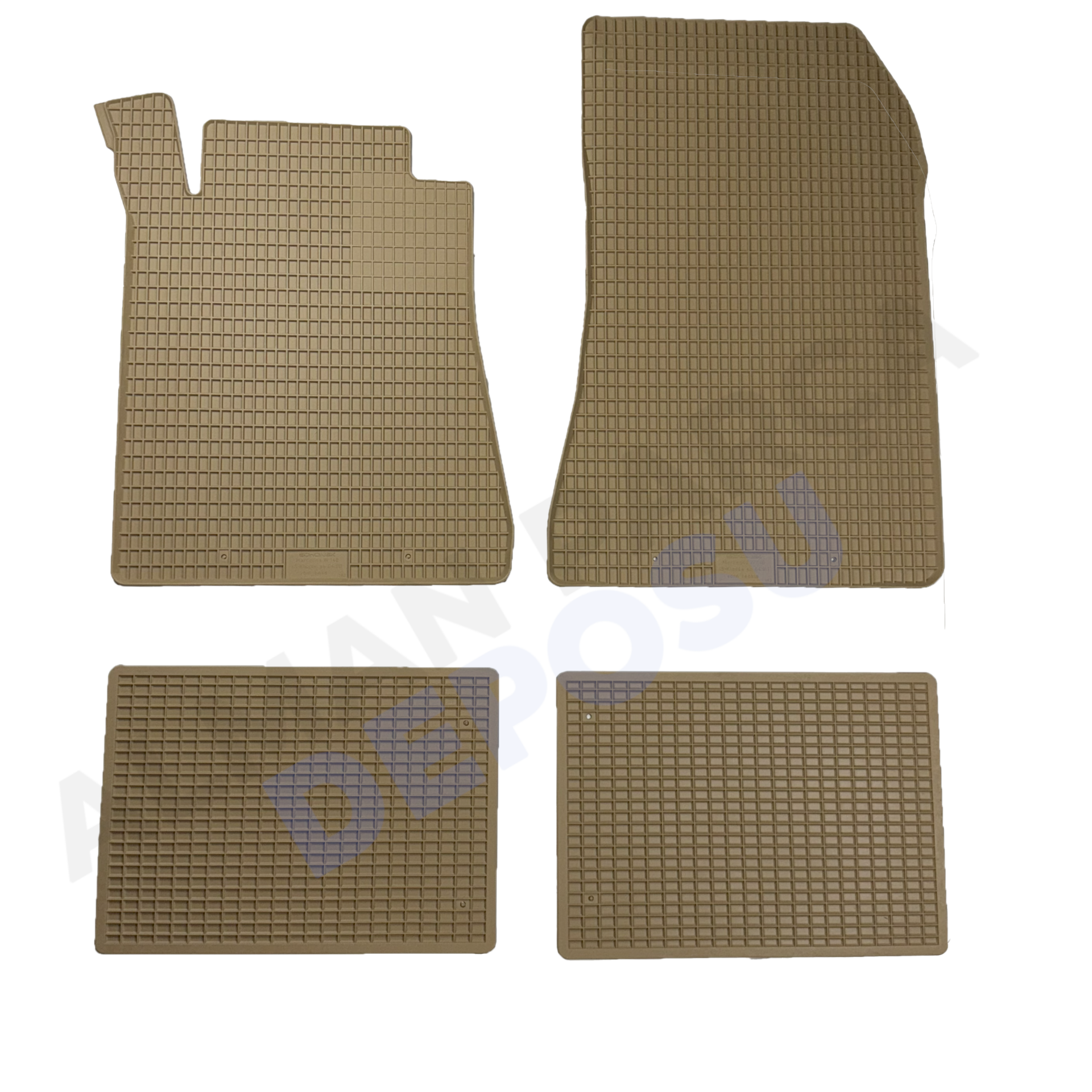 Mercedes W220 Rubber Floor Mat Beige Odorless Original Custom-Cut Schönek