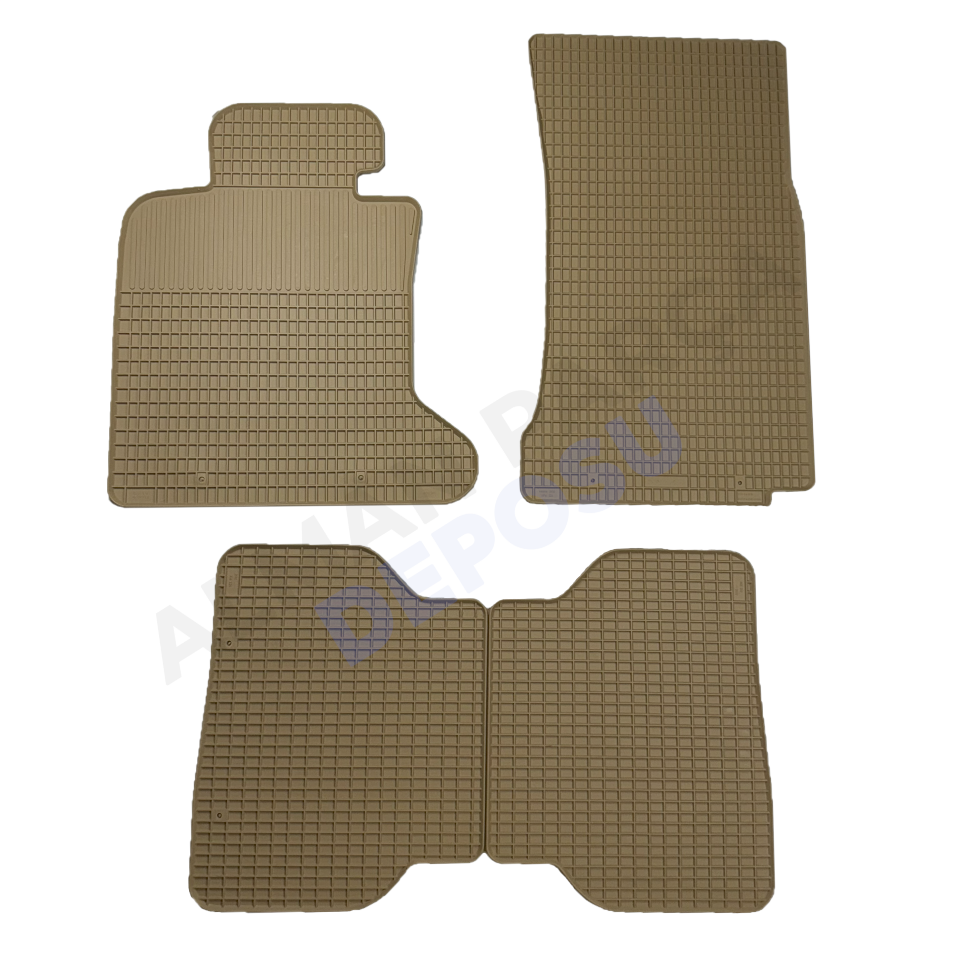 BMW E61 Rubber Floor Mat Beige Odorless Original Custom-Cut Schönek