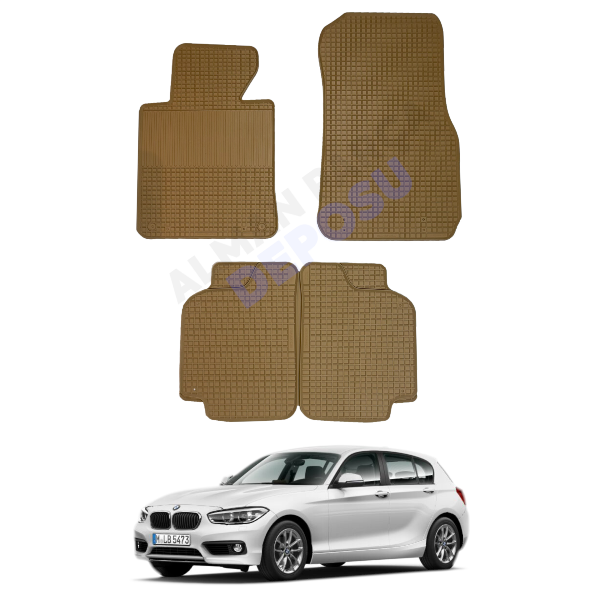 BMW F20 Rubber Floor Mat Beige Odorless Original Custom-Cut Schönek