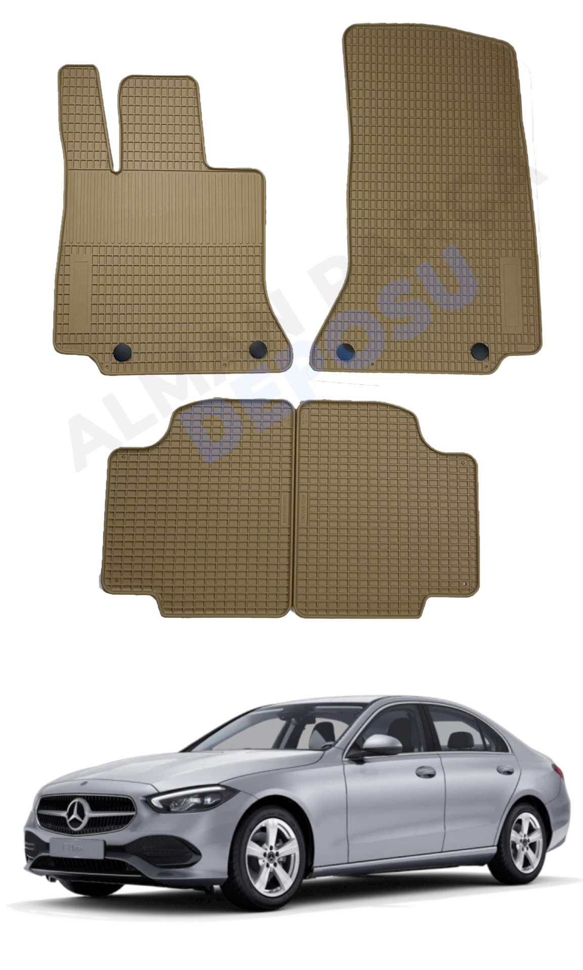 Mercedes C-Class 2020- W206 Beige Rubber Floor Mat
