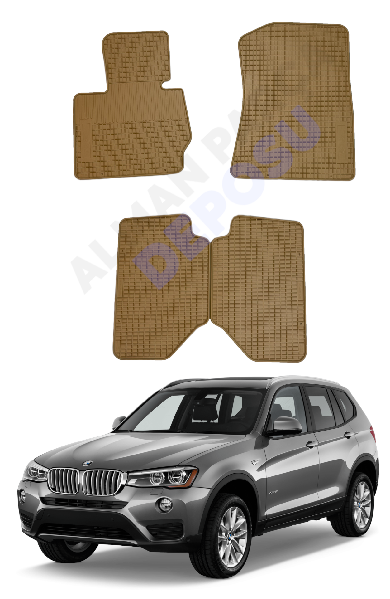 BMW F25 Rubber Floor Mat Beige Odorless Original Custom-Cut Schönek