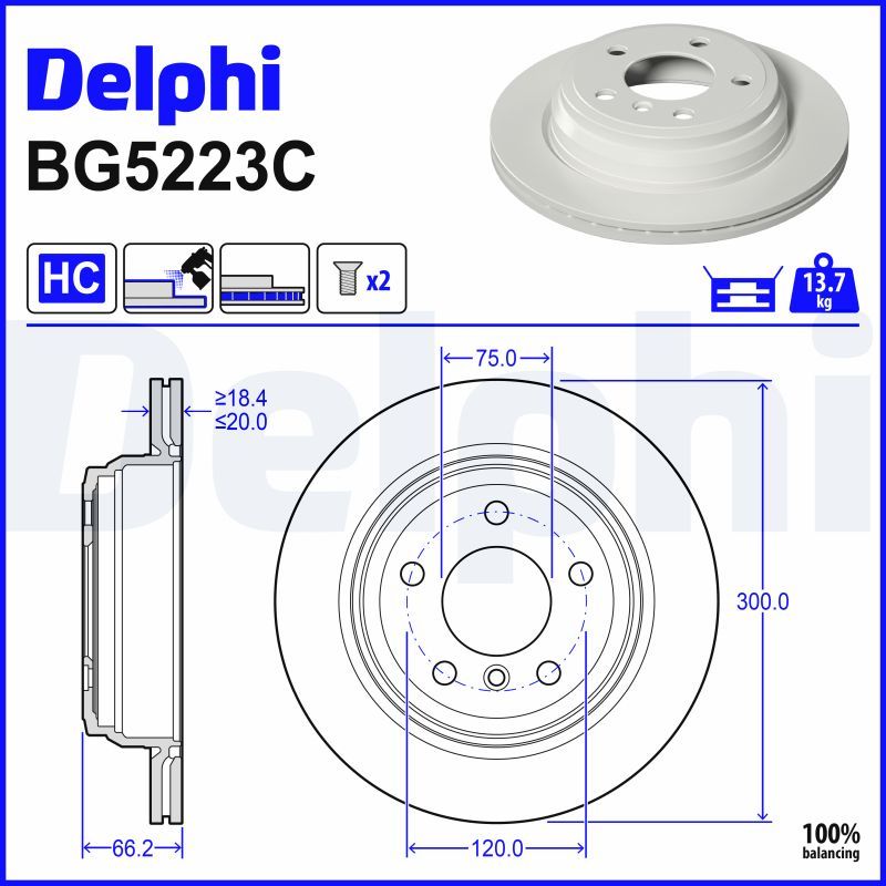 BMW 4 Serisi F32 Fren Diski Ön Havalı 300mm | DELPHI BG5223C