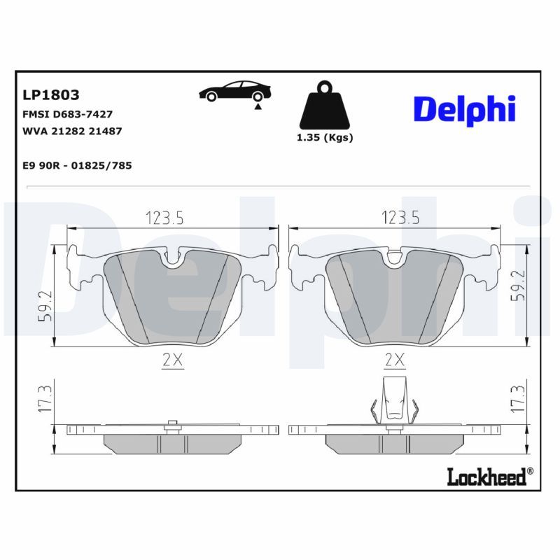 BMW X5 Serisi E53 Fren Balatası Arka | DELPHI LP1803