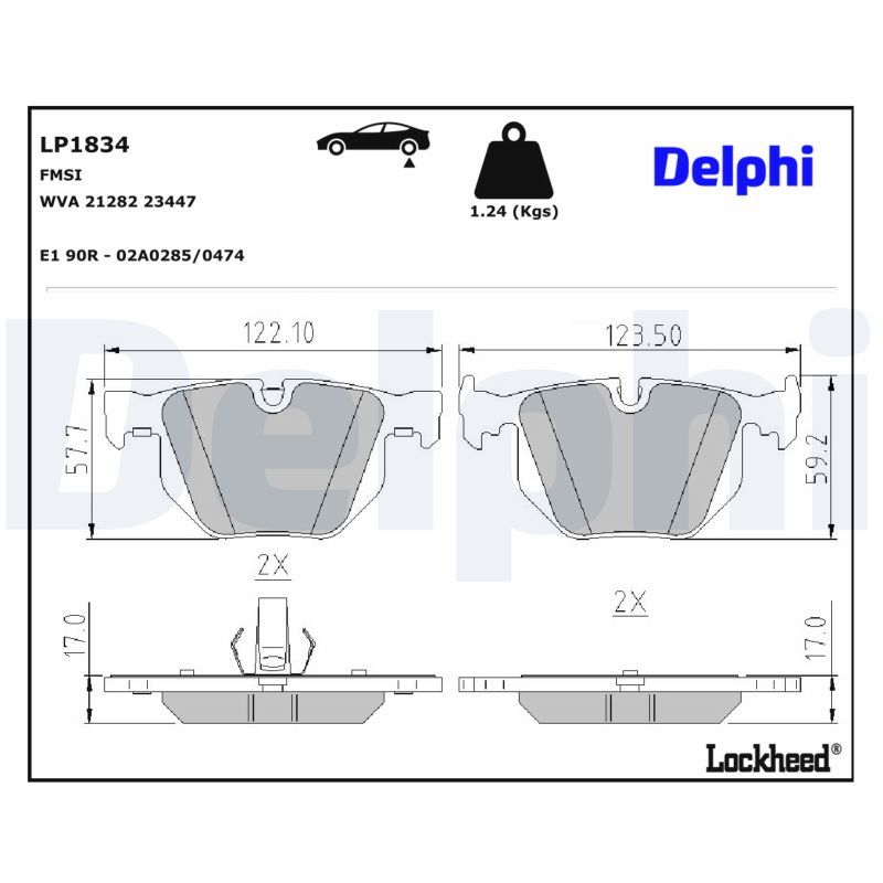 BMW X5 Serisi E53 Fren Balatası Arka | DELPHI LP1834