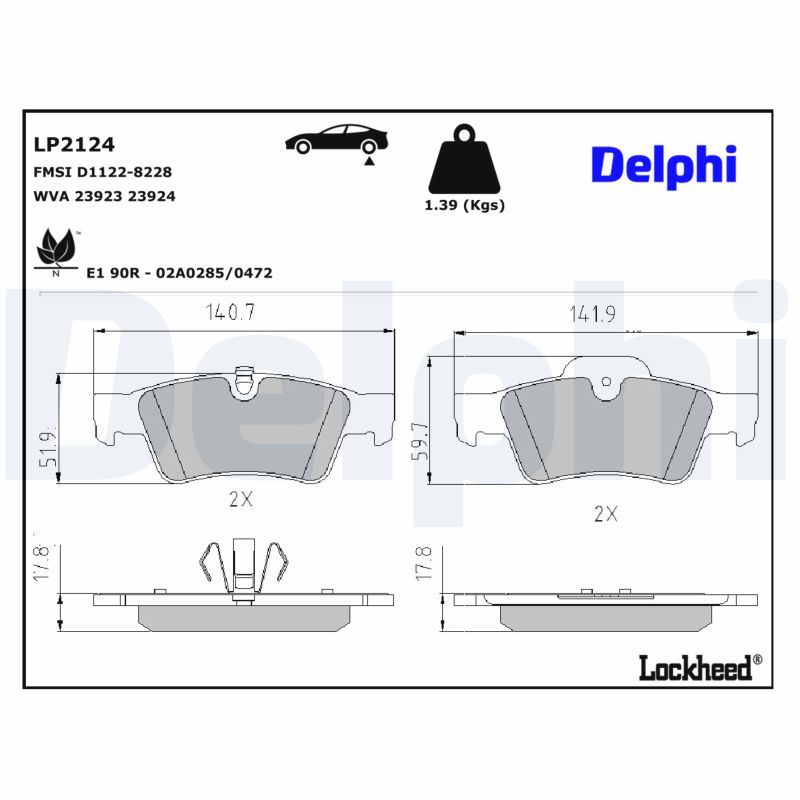 Mercedes W251 Fren Balatası Arka | DELPHI LP2124