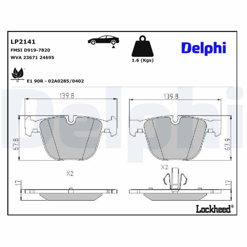 BMW 5 Serisi F07 Fren Balatası Arka | DELPHI LP2141