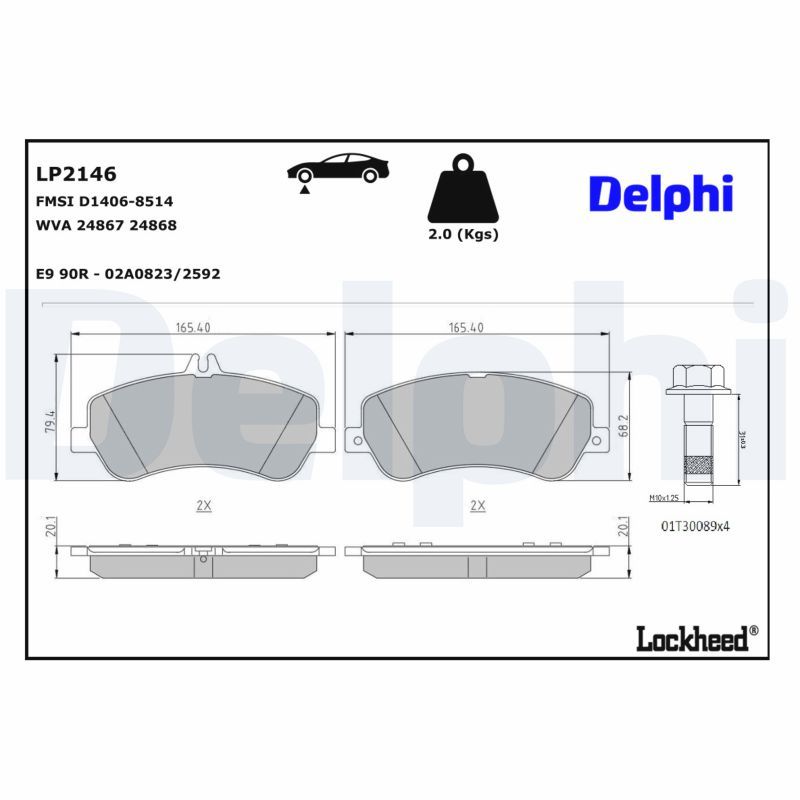 Mercedes W204 Fren Balatası Ön | DELPHI LP2146