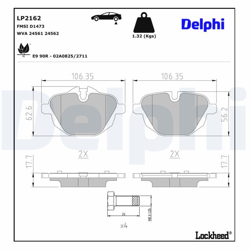BMW 5 Serisi F10 El Fren Balatası Seti | DELPHI LP2162
