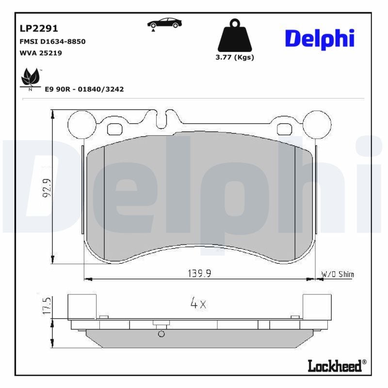Mercedes W221 Fren Balatası Ön | DELPHI LP2291