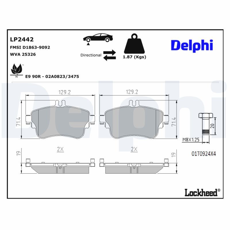 Mercedes W117 Fren Balatası Ön | DELPHI LP2442