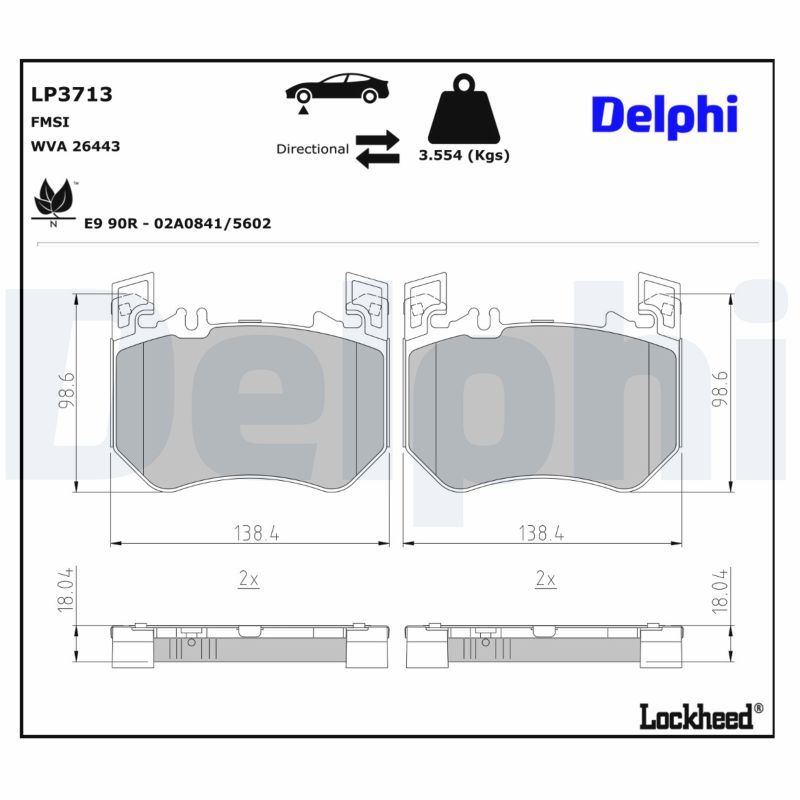 Mercedes W223 Fren Balatası Ön | DELPHI LP3713