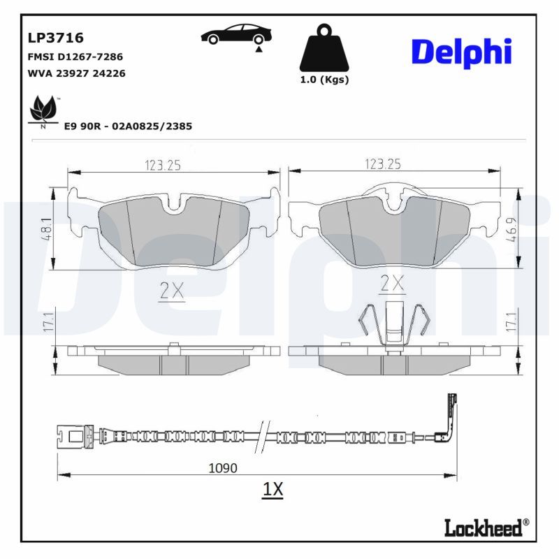 BMW X1 Serisi E84 Fren Balatası Arka Kontaklı | DELPHI LP3716