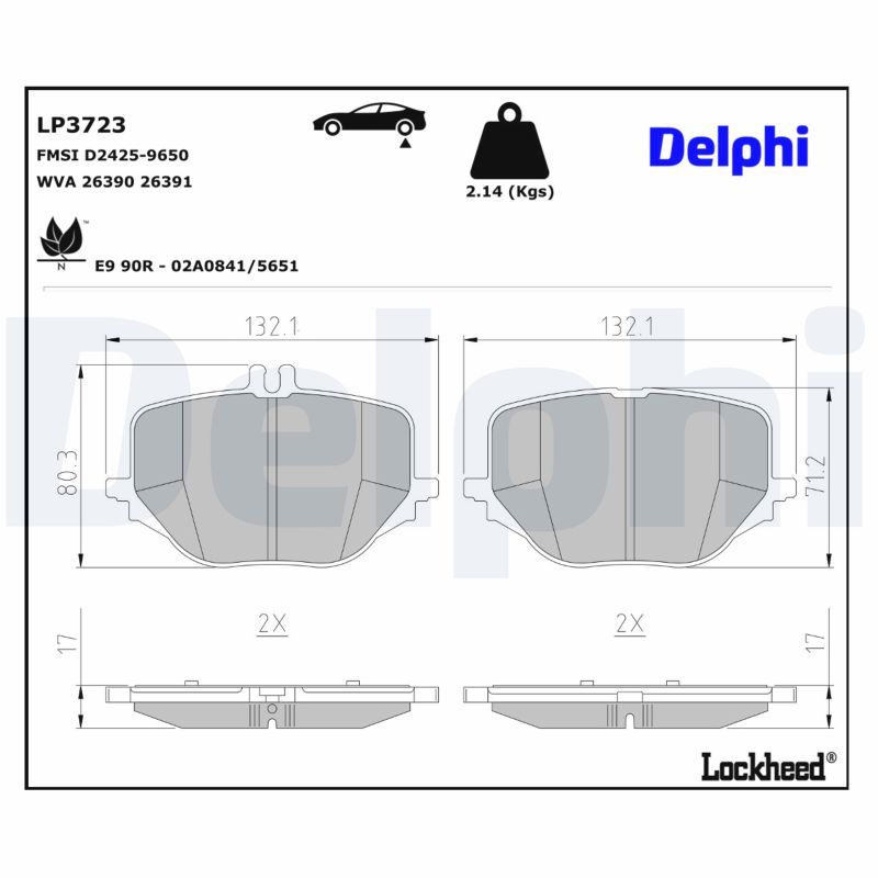 Mercedes W223 Fren Balatası Arka | DELPHI LP3723