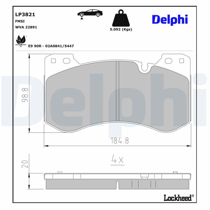 BMW 3 Serisi G20 Fren Balatası Ön | DELPHI LP3821