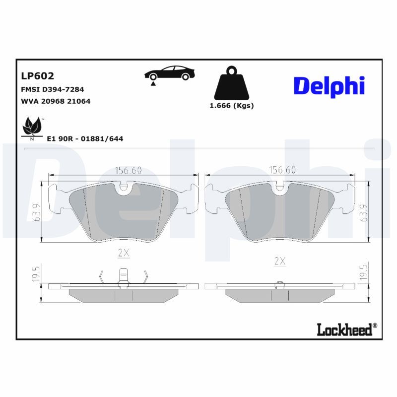 BMW 3 Serisi E46 Fren Balatası Ön | DELPHI LP602