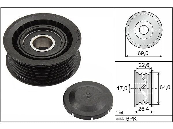 Mercedes S-Class W220 S 320 V Belt Tensioner Pulley