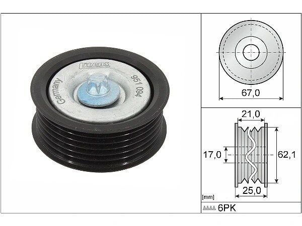 Mercedes C-Class W204 C 63 AMG V-Belt Tensioner Pulley