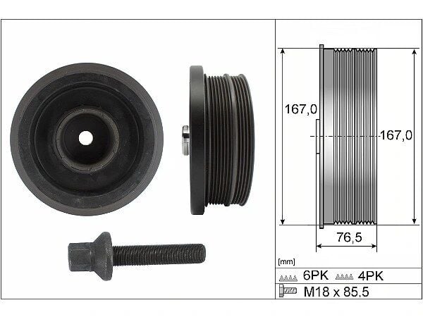 BMW 1 Series E81 118i Crank Pulley | INA