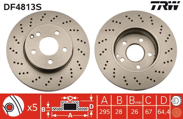 Mercedes W204 C 180 K Front Brake Disc | TRW DF4813S