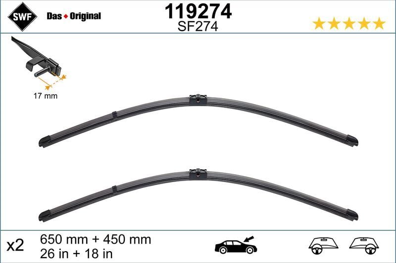 BMW F10 Front Wiper Set (2010-2016) | SWF 119274
