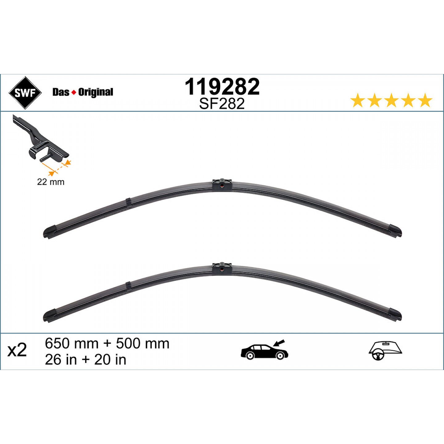 BMW X3 F25 Front Wiper Set (2011-2017) | SWF 119282