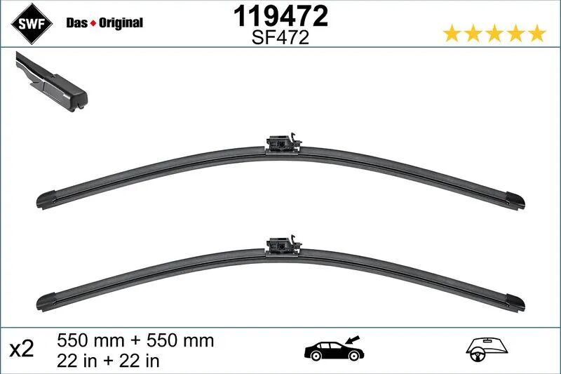 Mercedes C-Class W205 Front Wiper Set (2016-2020)