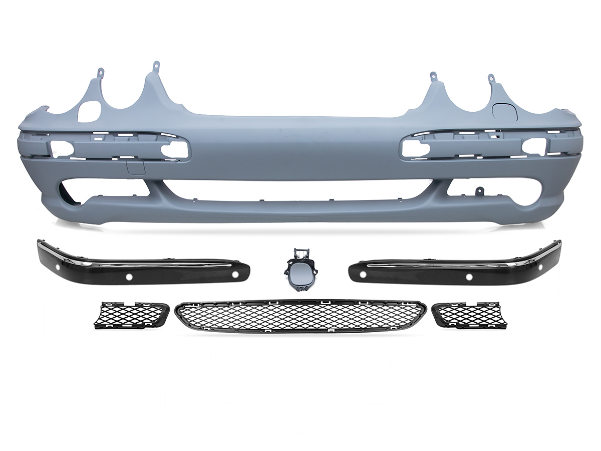 Mercedes E Serisi W210 1996-2002 Komple Tampon Ön, Far Yıkamalı, Park Sensörlü | WENDER MA2108852425S3