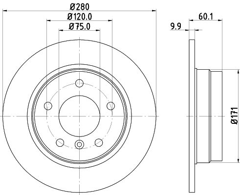 BMW 3 Serisi E46 Fren Diski Havasız Arka | HELLA 8DD 355 102-601