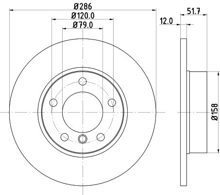 BMW 3 Serisi E36 Fren Diski Havasız Arka | HELLA 8DD 355 127-031
