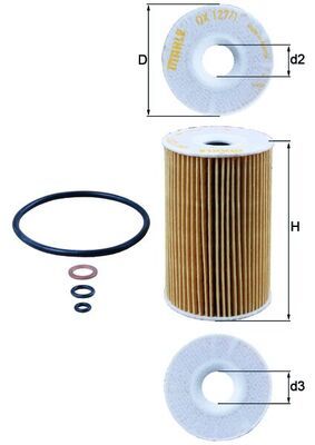 BMW 3 Serisi E36 318i M42 Yağ Filtresi | MAHLE OX 127/1D