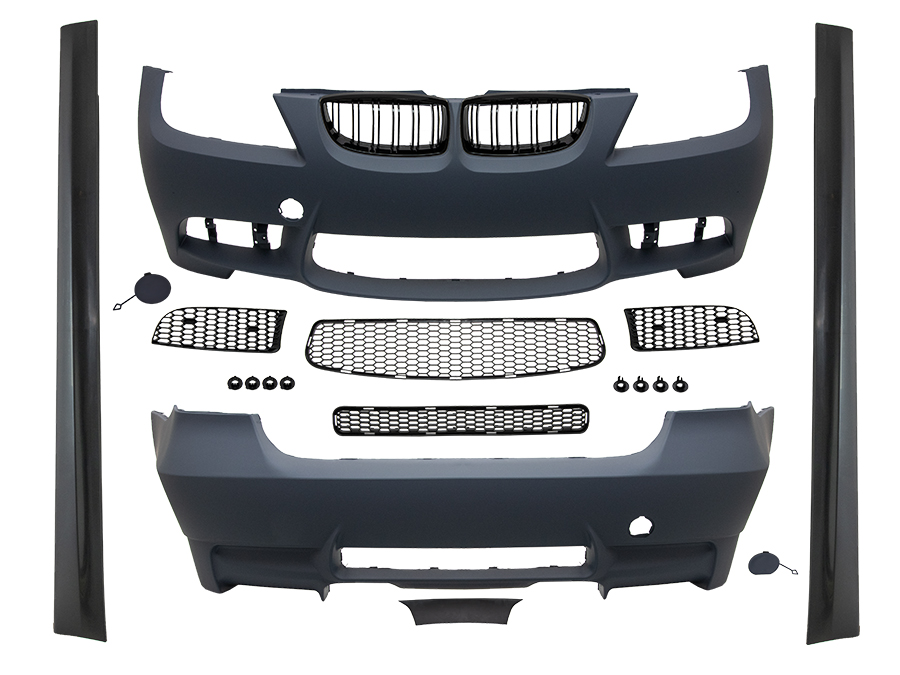 BMW 3 Serisi E90 2004-2012 M3-STYLE Gövde Kiti PDC'li Arka Çift Egzoz Çıkışlı Marşpiyeli Panjurlu | WENDER BA0902103